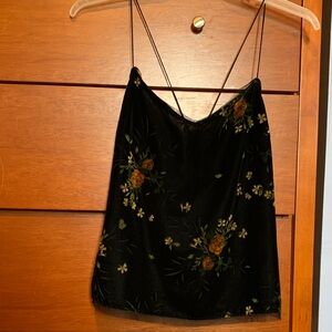 Zara Black Floral Velvet Camisole